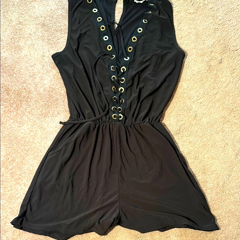 Black and gold romper